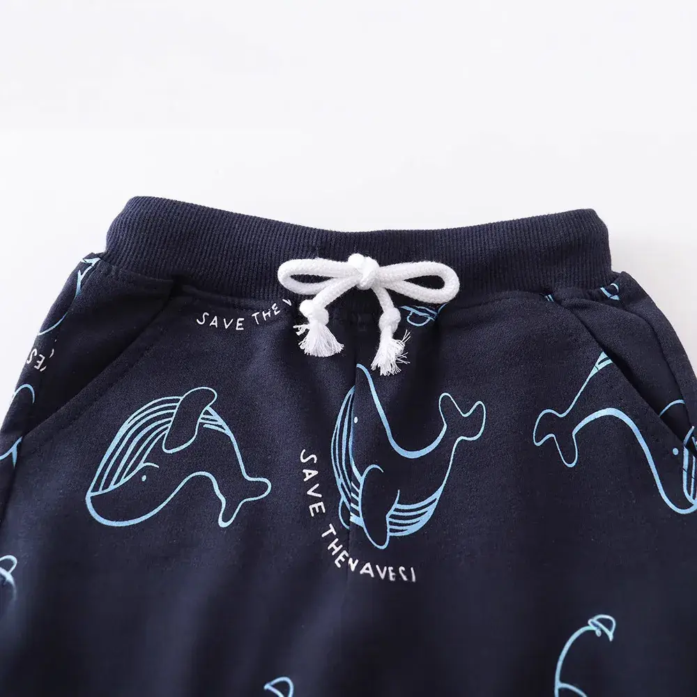 Cotton Whale Print Shorts for Boys Girls Casual Summer - Image 4