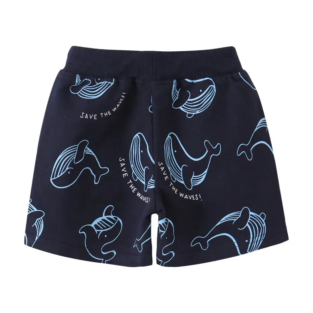 Cotton Whale Print Shorts for Boys Girls Casual Summer - Image 5