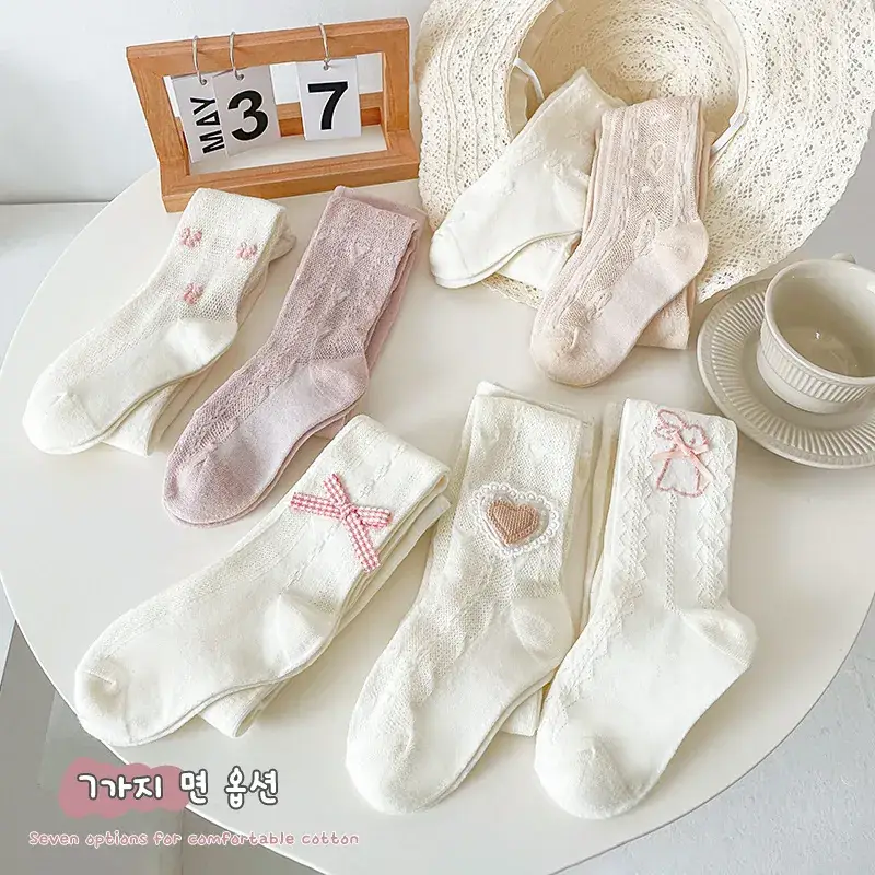 2025 Girls Bow Cotton Pantyhose Socks Class A - Image 10