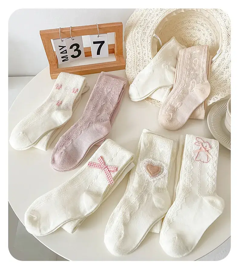 2025 Girls Bow Cotton Pantyhose Socks Class A — feature 15