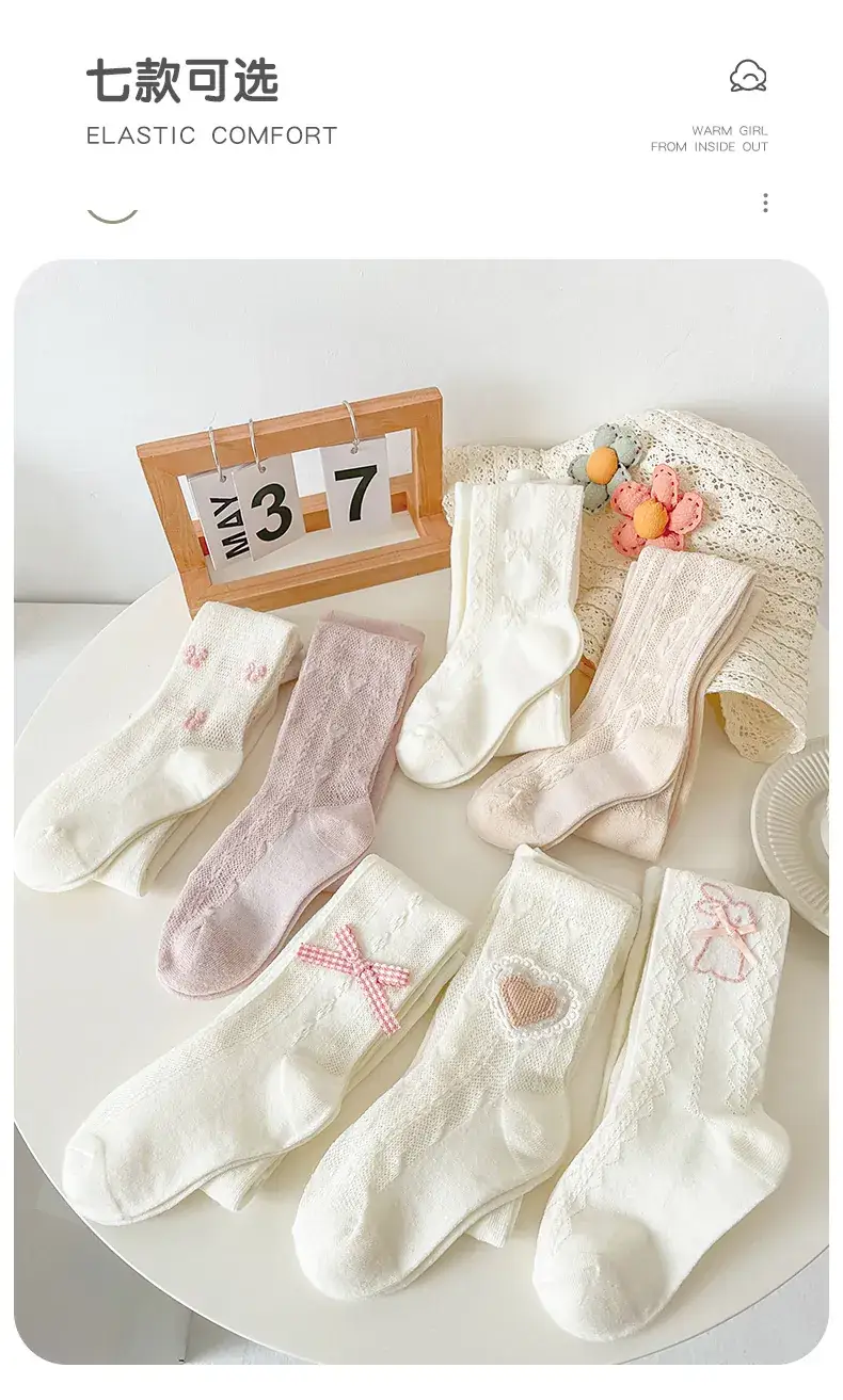 2025 Girls Bow Cotton Pantyhose Socks Class A — feature 7
