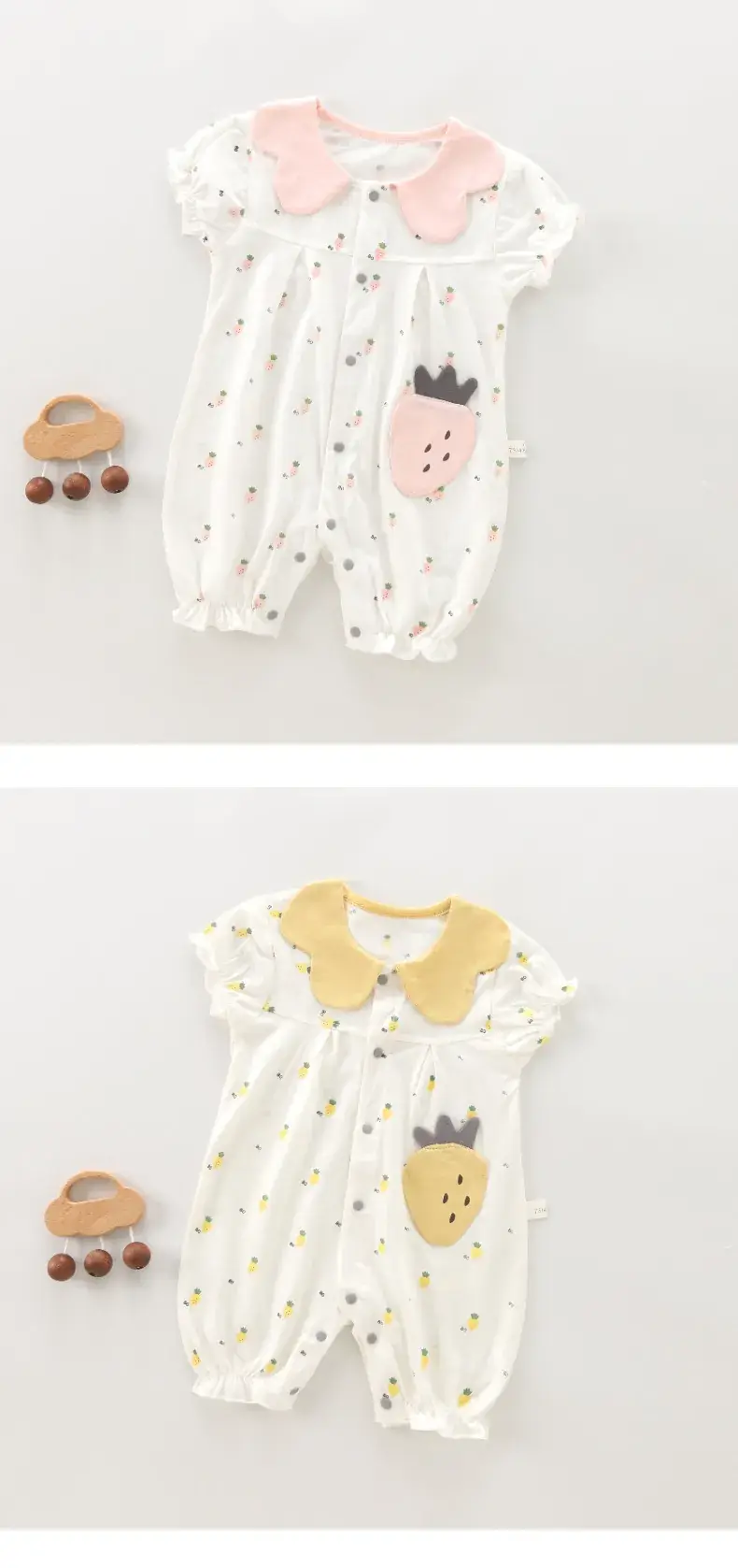 Baby Summer Lapels Set White Pink 0-12M — feature 7