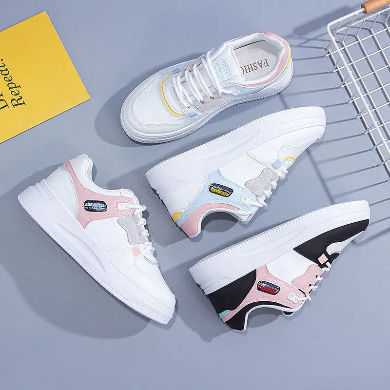 Casual Versatile Thick-Soled Sneakers Sports Color Matching Niche White Shoes 2023 Summer New Popular Non-Slip Casual Shoes for Women - Image 5