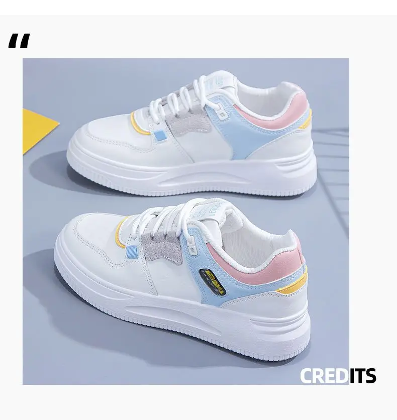 Casual Versatile Thick-Soled Sneakers Sports Color Matching Niche White Shoes 2023 Summer New Popular Non-Slip Casual Shoes for Women — feature 8
