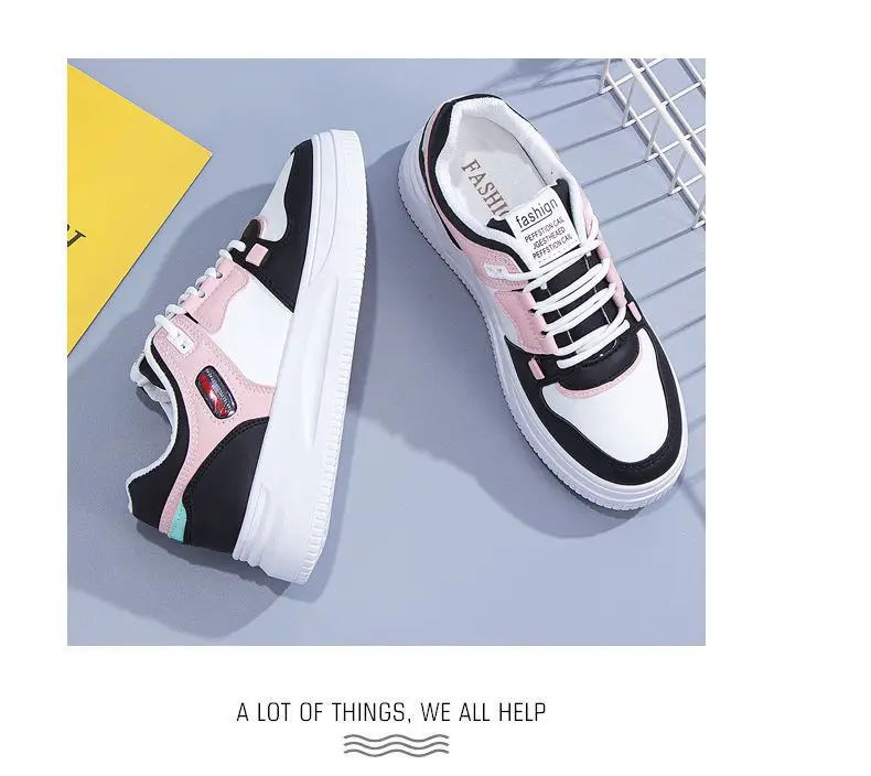 Casual Versatile Thick-Soled Sneakers Sports Color Matching Niche White Shoes 2023 Summer New Popular Non-Slip Casual Shoes for Women — feature 9