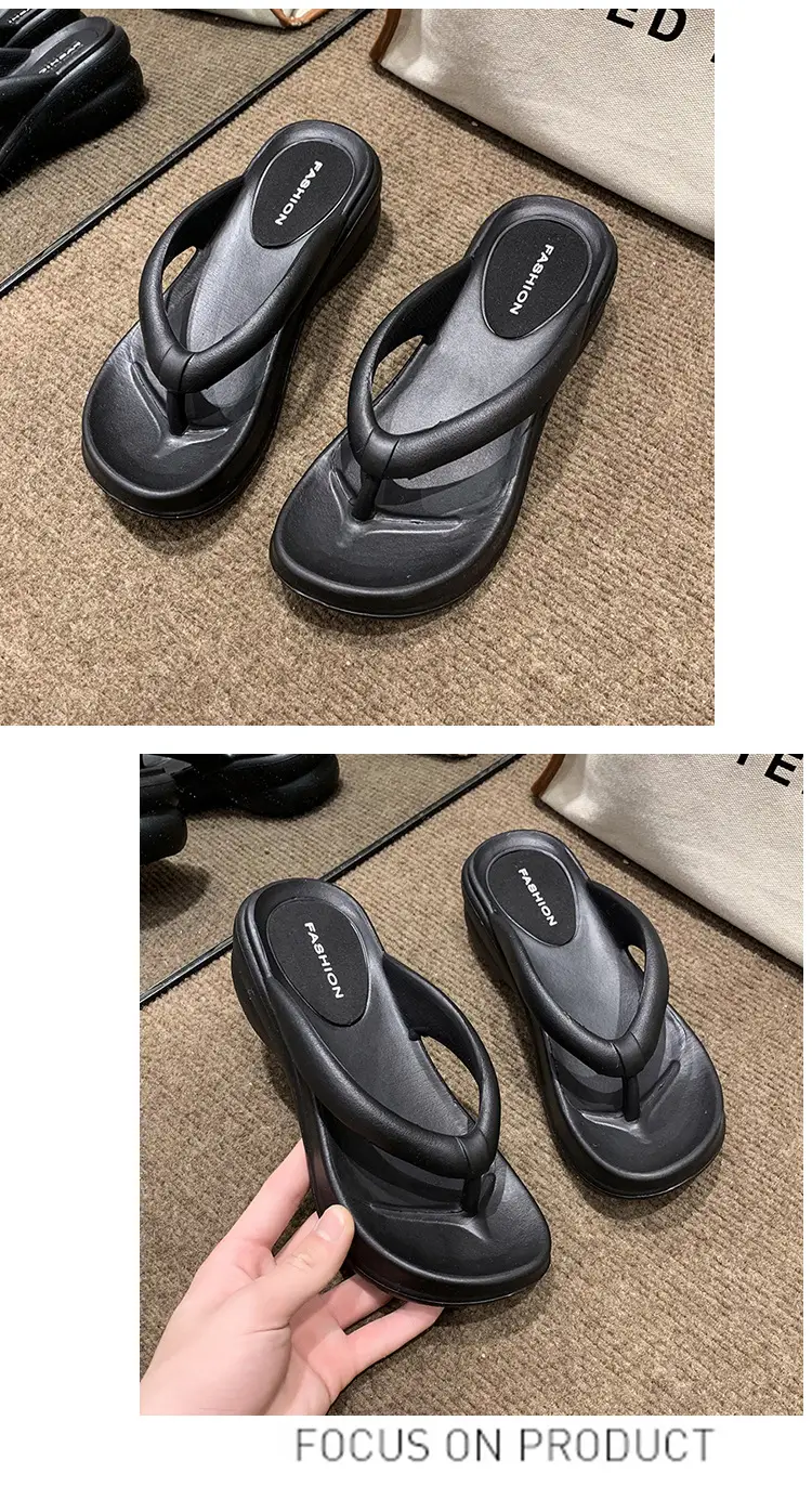 Women White Thick Sole Beach Sandals Flip Flops — feature 18