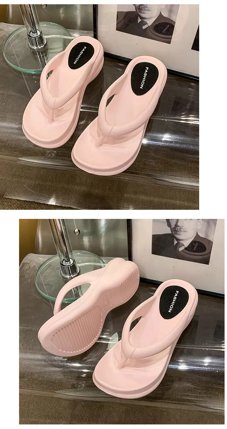 Women White Thick Sole Beach Sandals Flip Flops — feature 21