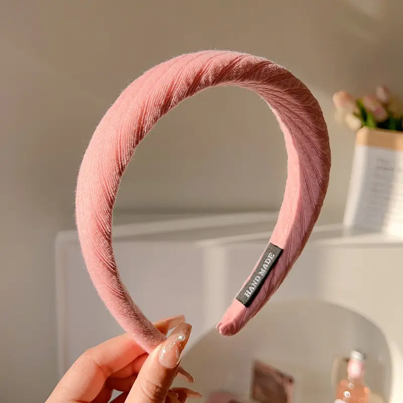Women Satin Headband Red Korean Style Hair Accessory - Image 36