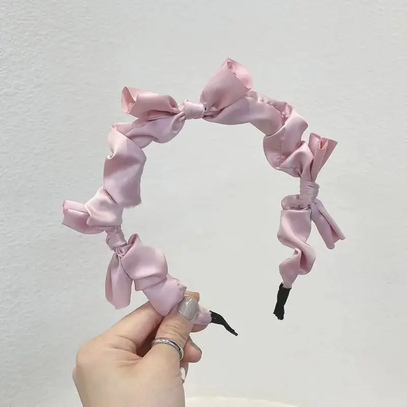 Women Satin Headband Red Korean Style Hair Accessory - Image 58