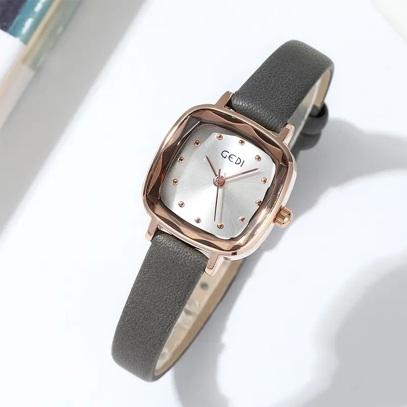 Goldie Retro Square Watch for Women Black Belt
