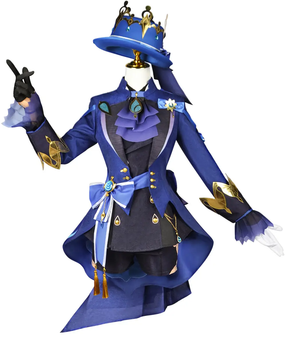 Two-Dimensional Animation Fukalos Cosplay Costume Women Blue Gold — feature 22