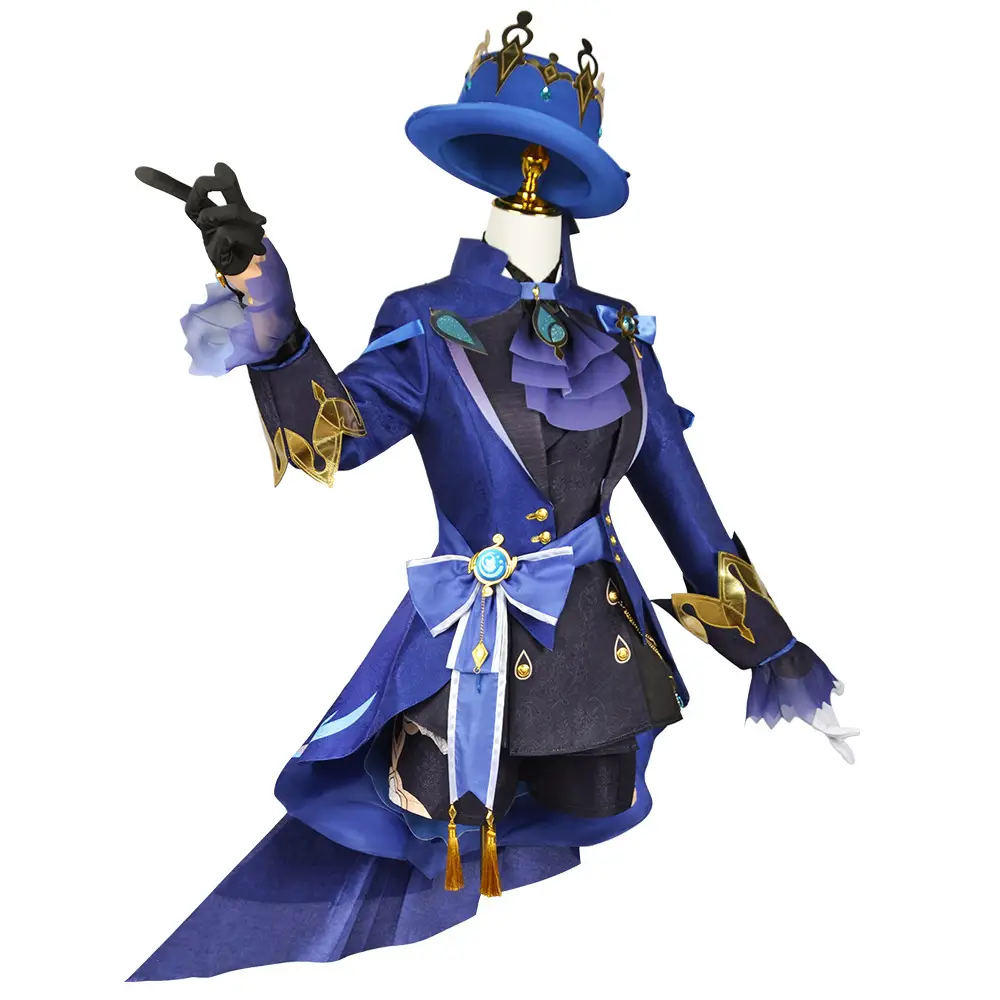 Two-Dimensional Animation Fukalos Cosplay Costume Women Blue Gold — feature 23