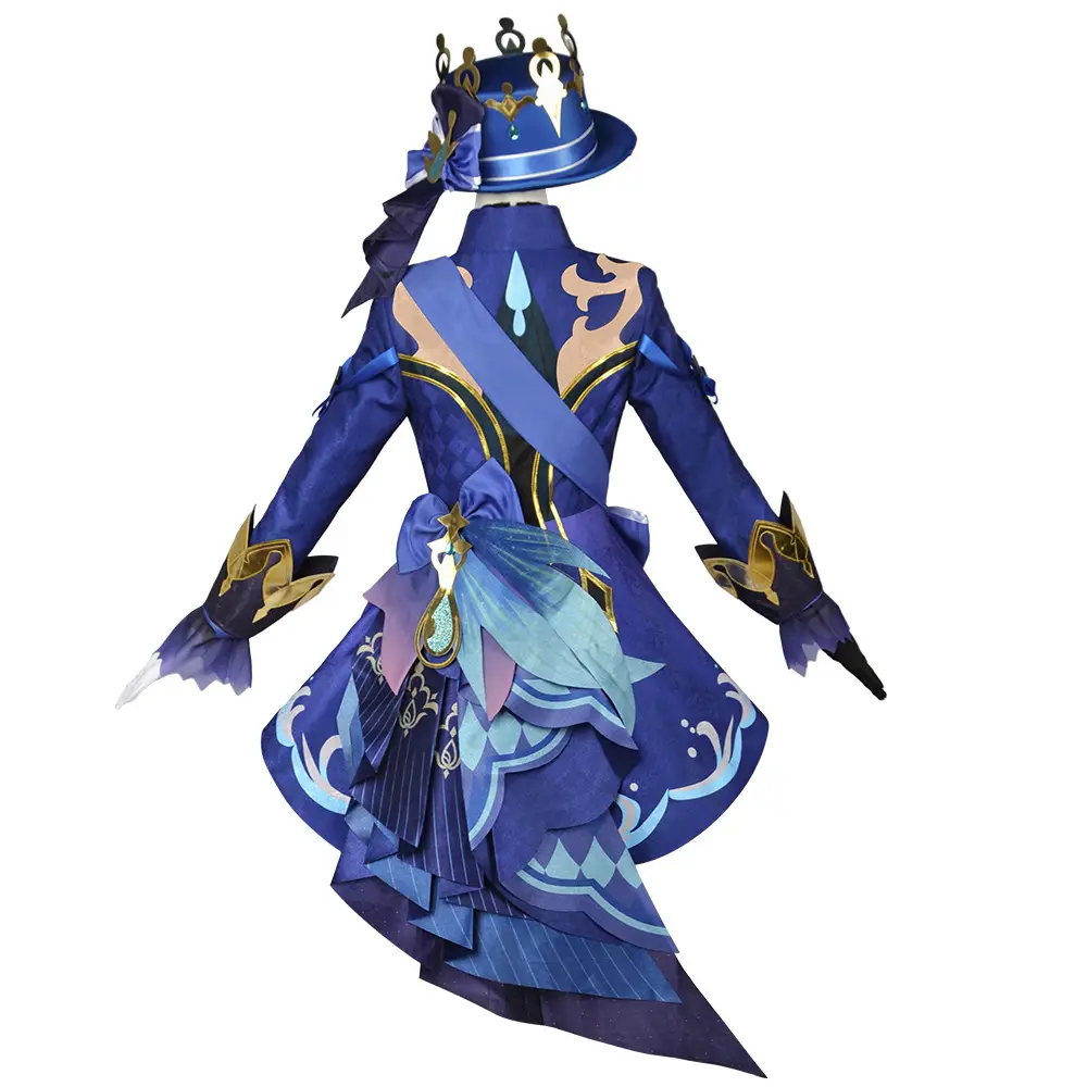 Two-Dimensional Animation Fukalos Cosplay Costume Women Blue Gold — feature 24