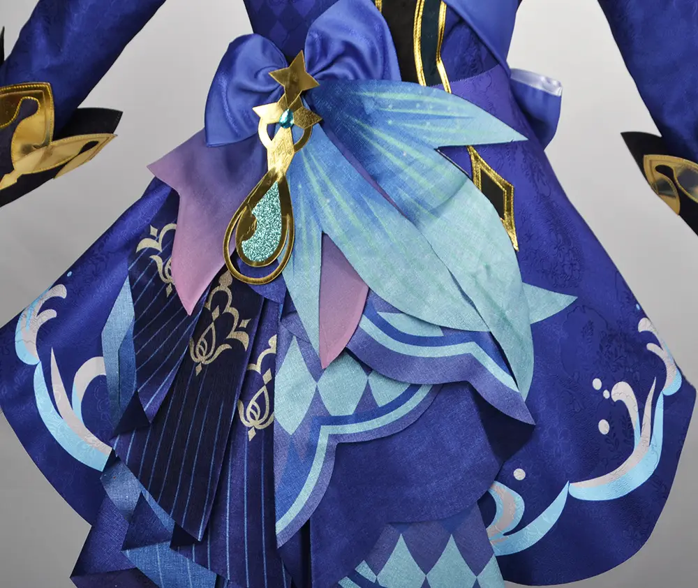 Two-Dimensional Animation Fukalos Cosplay Costume Women Blue Gold — feature 33