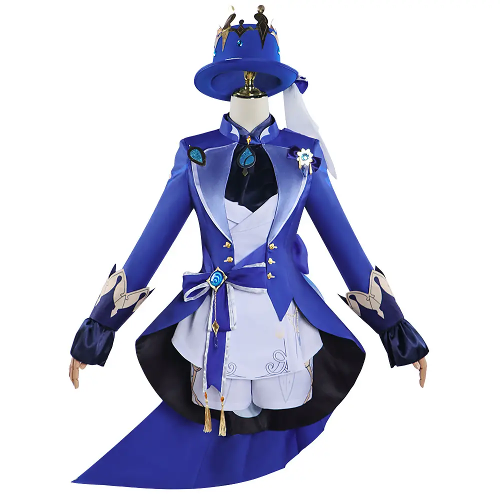 Two-Dimensional Animation Fukalos Cosplay Costume Women Blue Gold — feature 39