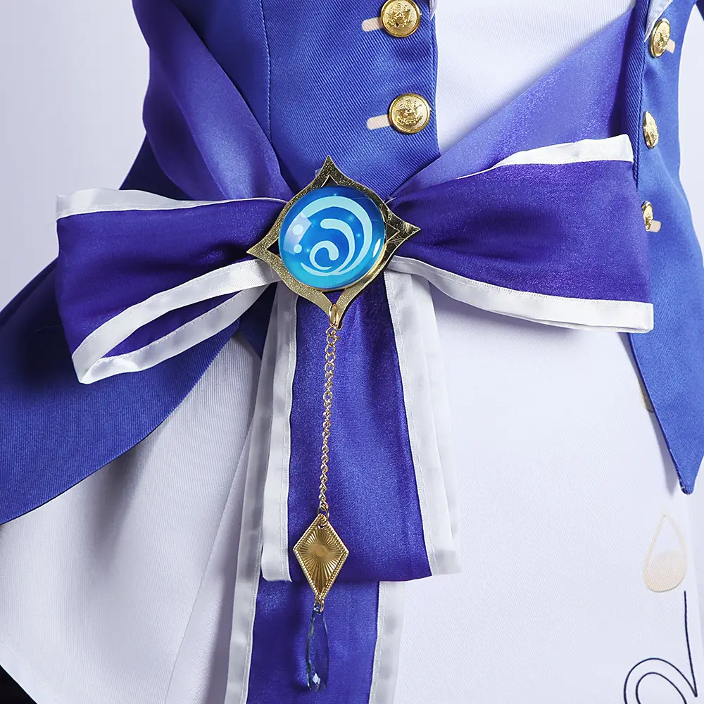 Two-Dimensional Animation Fukalos Cosplay Costume Women Blue Gold — feature 42