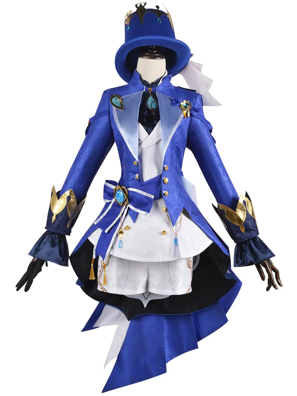 Two-Dimensional Animation Fukalos Cosplay Costume Women Blue Gold — feature 6