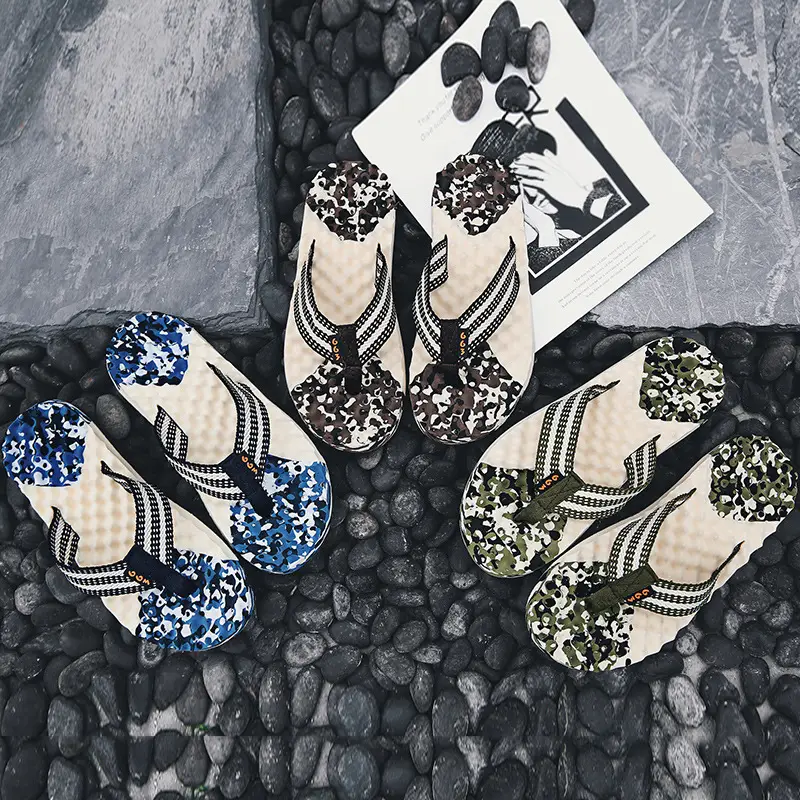 Men's 2023 Cross-Border Floral Flip Flops