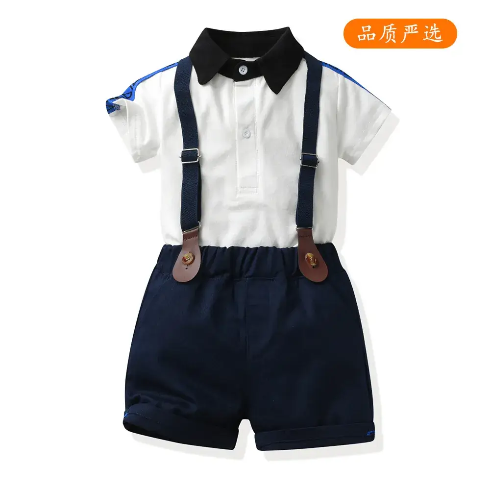 European American Boys Summer Polo Shirt Shorts Set Large Cotton