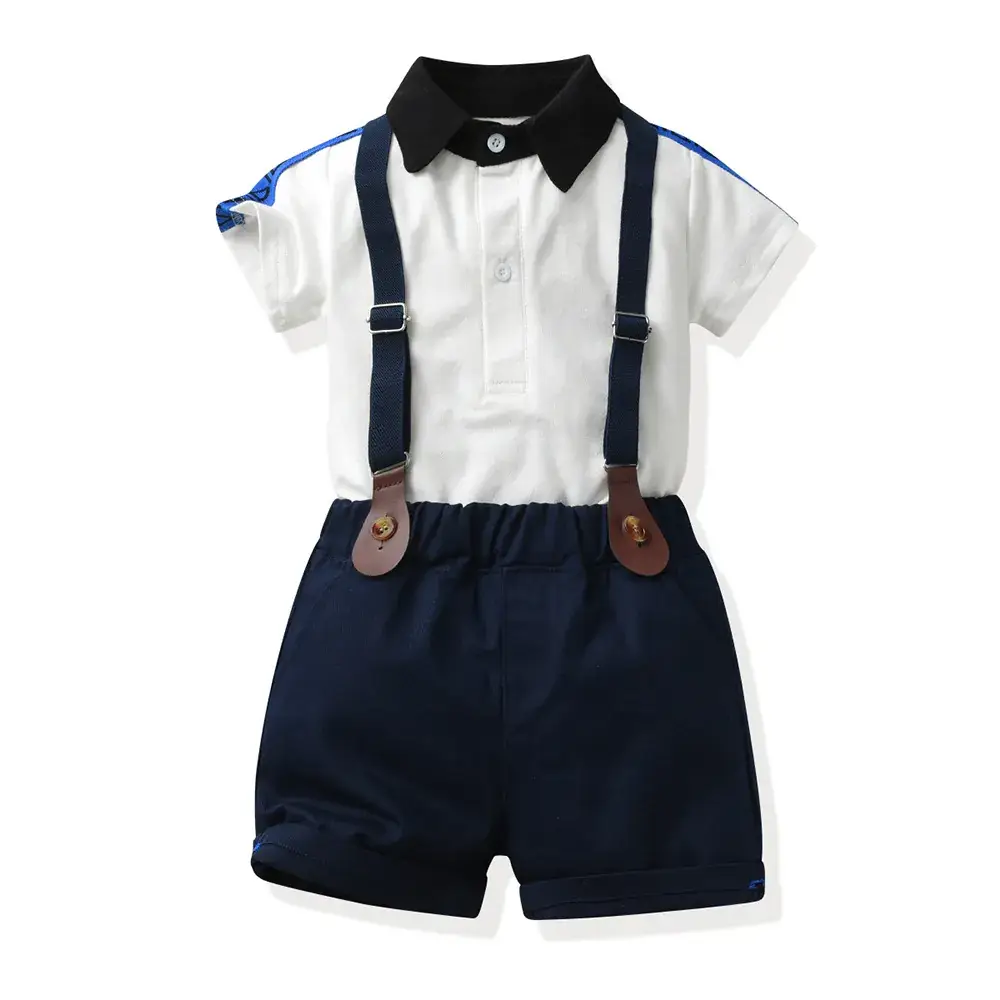 European American Boys Summer Polo Shirt Shorts Set Large Cotton