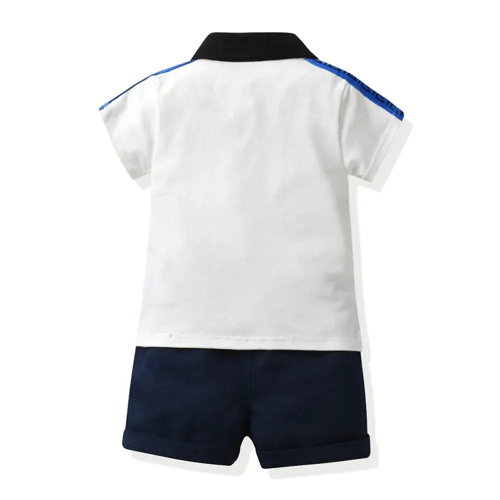 European American Boys Summer Polo Shirt Shorts Set Large Cotton