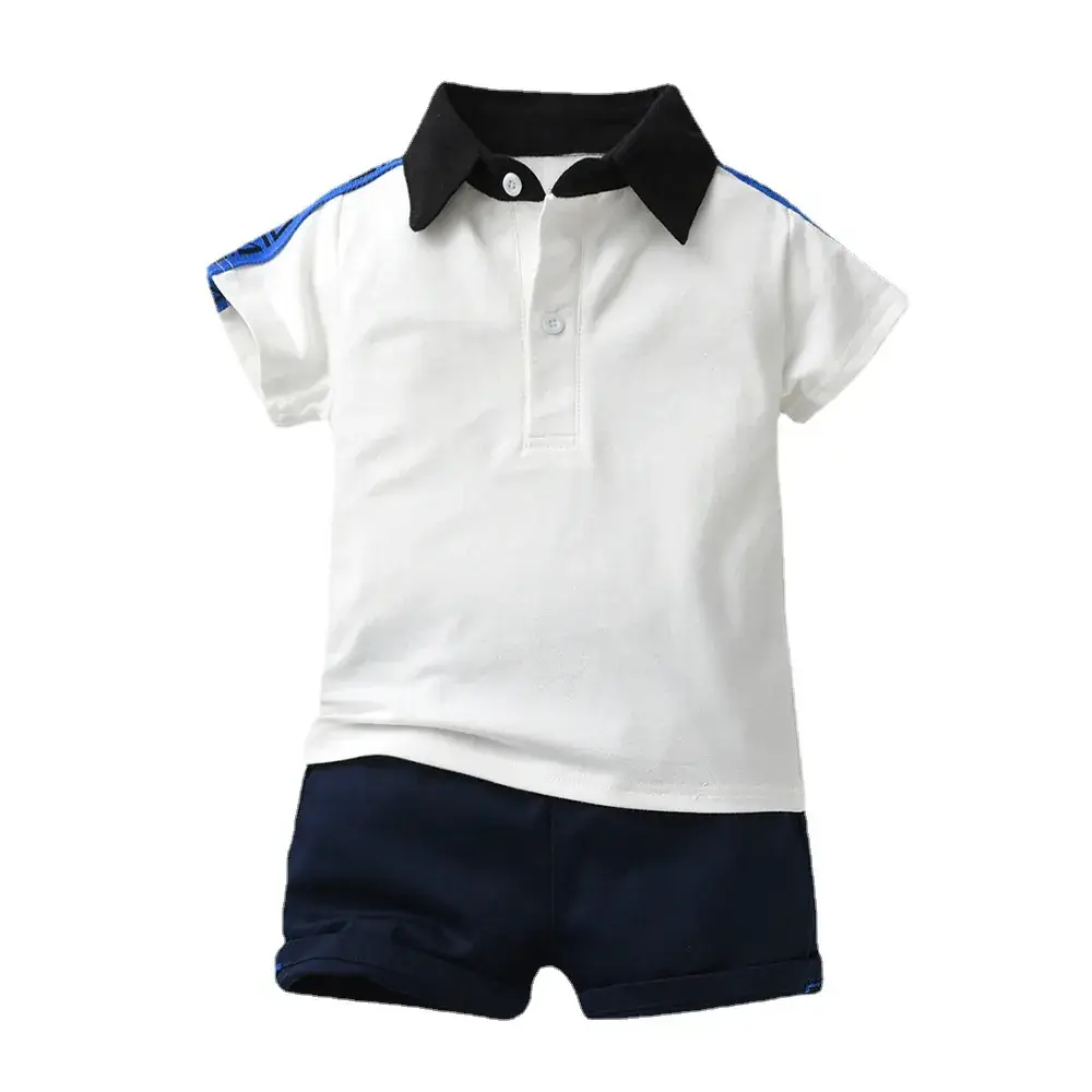 European American Boys Summer Polo Shirt Shorts Set Large Cotton