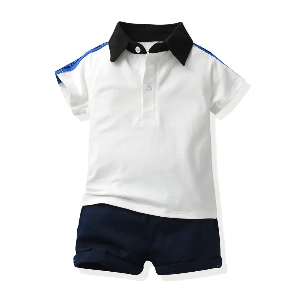 European American Boys Summer Polo Shirt Shorts Set Large Cotton