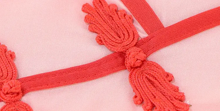 Girls Red Embroidered Pajamas Set Cotton Silk Summer — feature 8