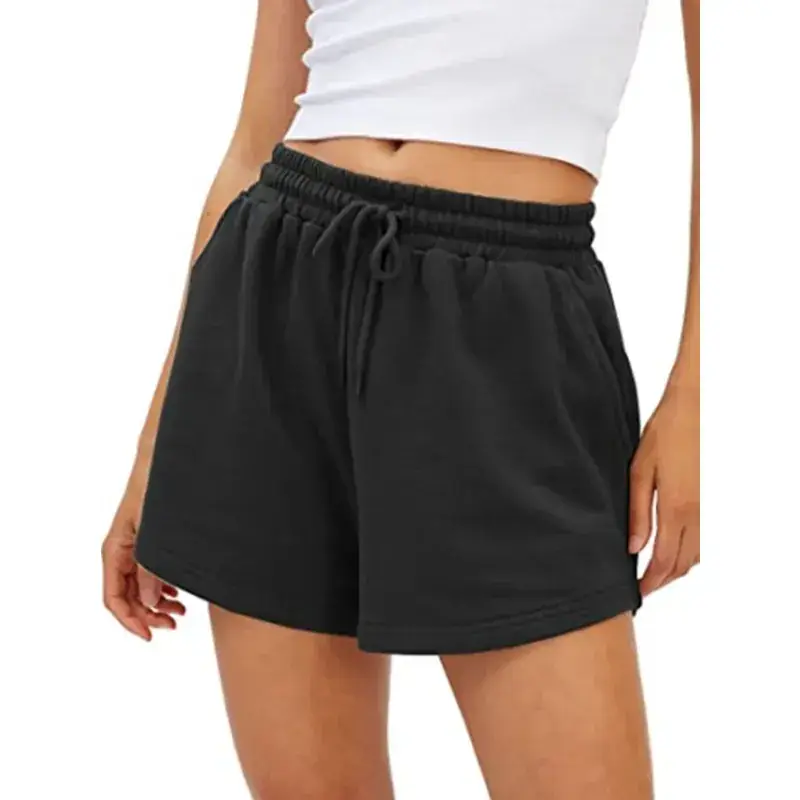 Green Drawstring High Waist Women Shorts