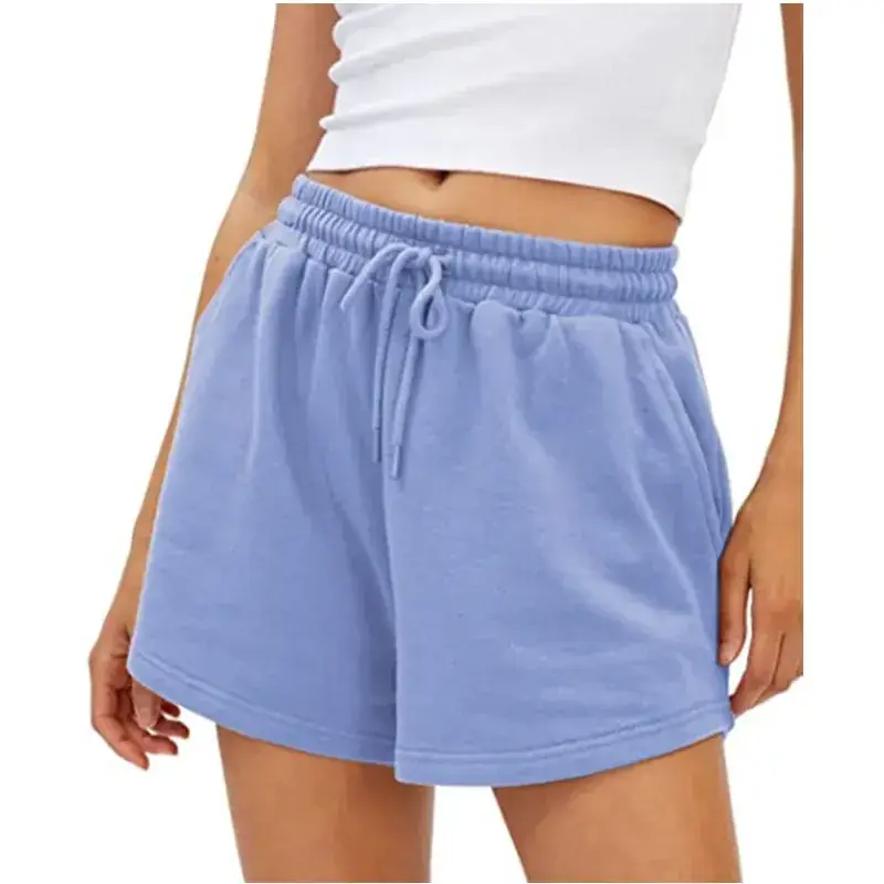 Green Drawstring High Waist Women Shorts