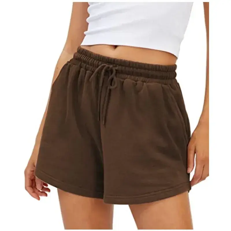 Green Drawstring High Waist Women Shorts