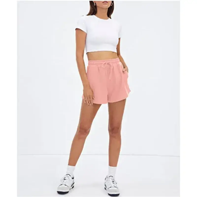 Green Drawstring High Waist Women Shorts