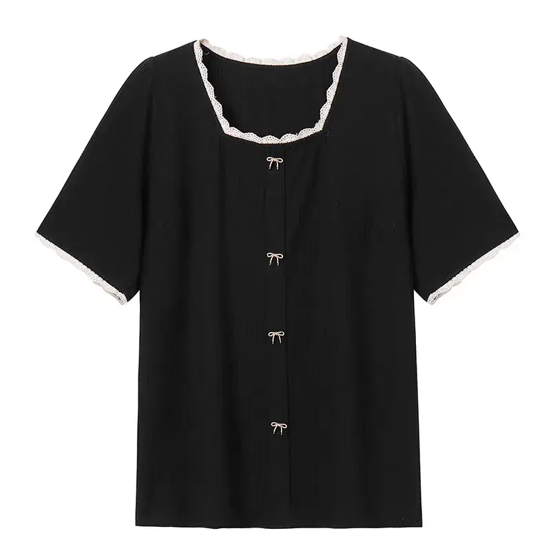 Plus Size Women Black Fat mm Short Sleeve T-Shirt 2025 - Image 8