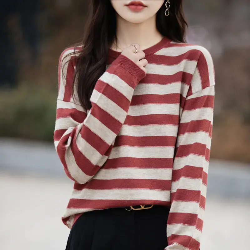 Summer Women Knitted V-Neck T-Shirt Beige — feature 12