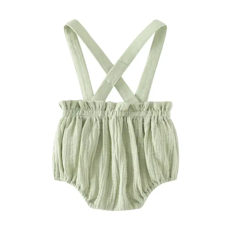 Baby Girl Green Embroidered Two-Piece Set with Bow Headband - Image 6