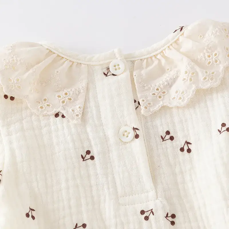 Baby Girl Green Embroidered Two-Piece Set with Bow Headband — feature 8
