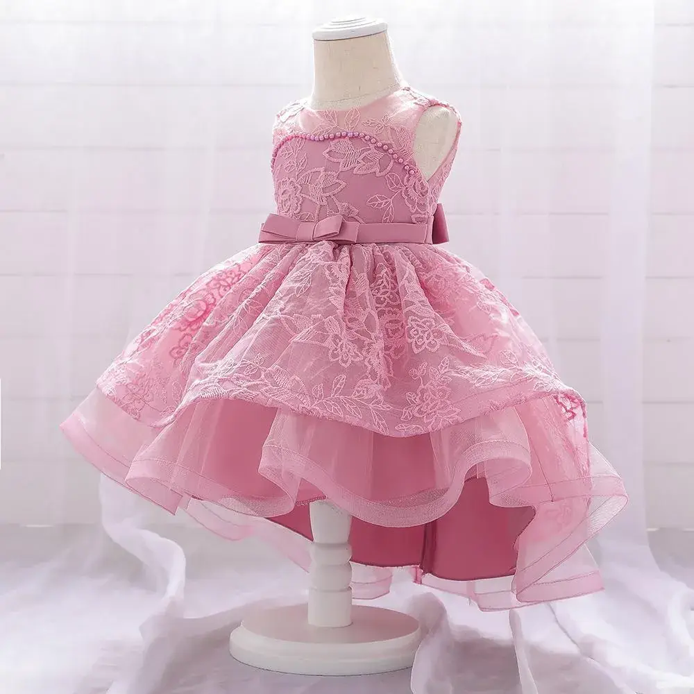 Red Embroidered Baby Dress for Girls European Style - Image 3