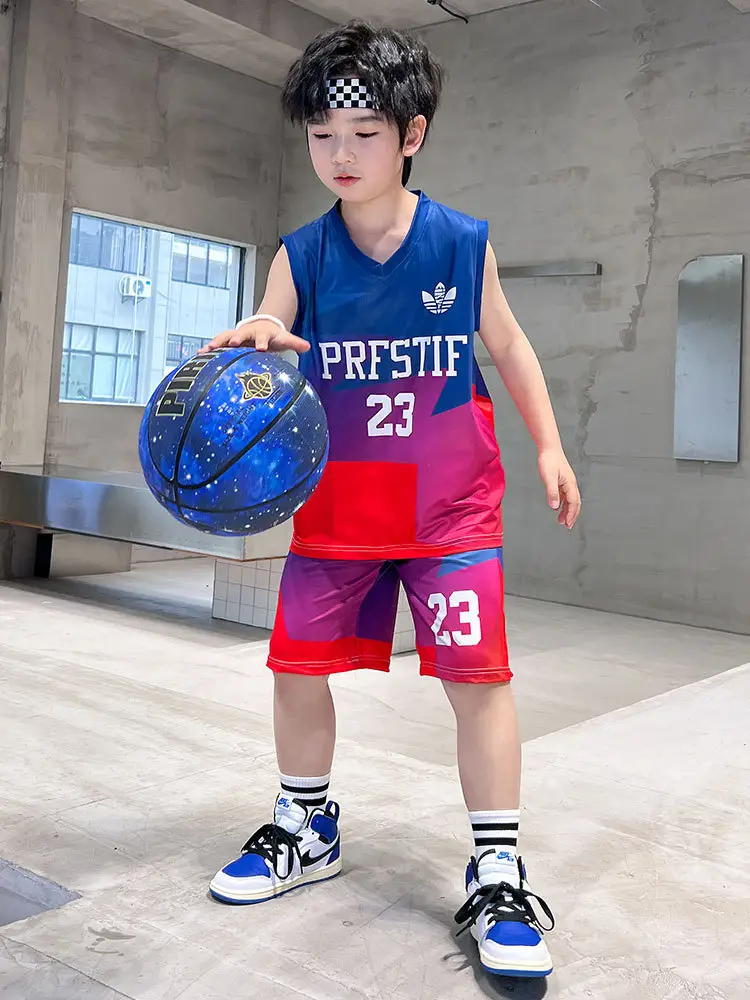 Boys Basketball 2025 Suit Cream Purple 20 Size - Image 11