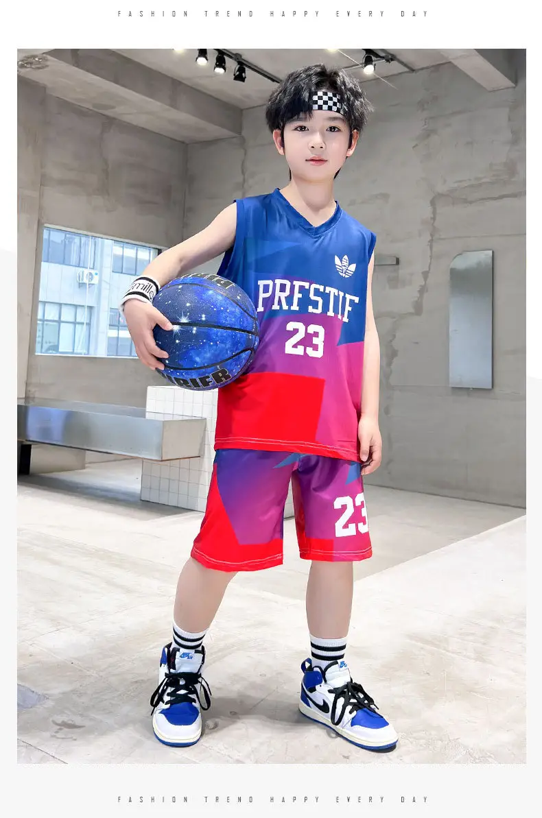 Boys Basketball 2025 Suit Cream Purple 20 Size â feature 3