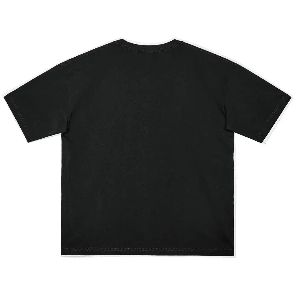 Black Crewneck T-Shirt with "Drew" Flame Graphic - Image 5
