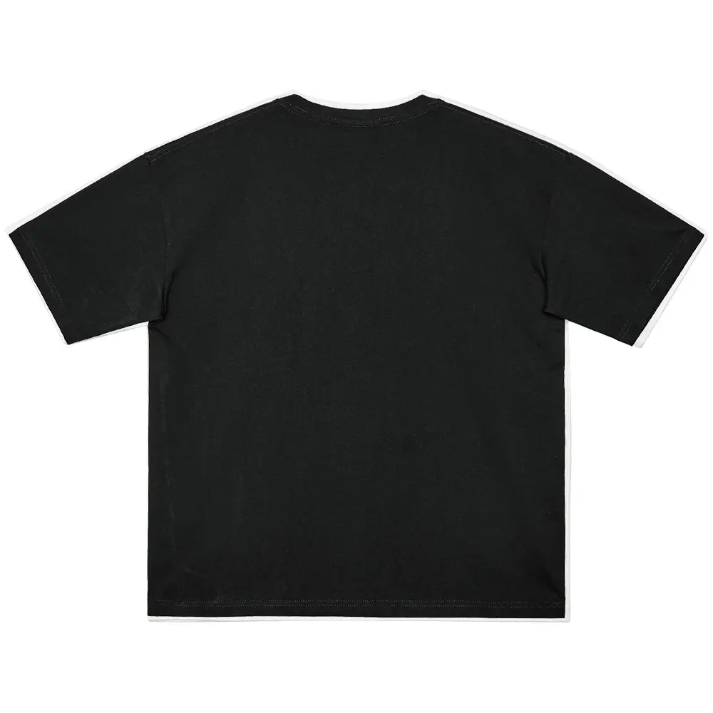 Black Crewneck T-Shirt with "Drew" Flame Graphic — feature 7