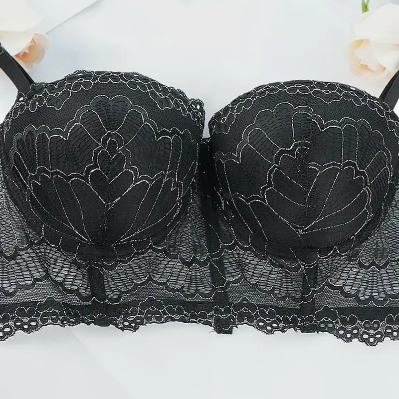 Black Steel Ring Adjustable Plus Size Bra — feature 10