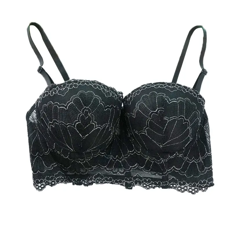 Black Steel Ring Adjustable Plus Size Bra — feature 11