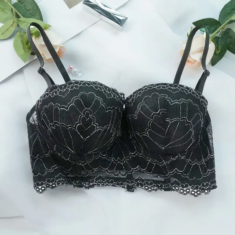 Black Steel Ring Adjustable Plus Size Bra — feature 5