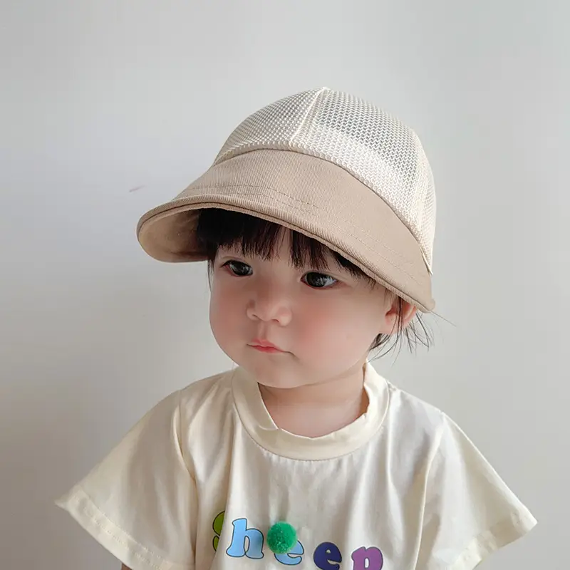 Children's Orange Beige Brim Sun Hat - Image 28