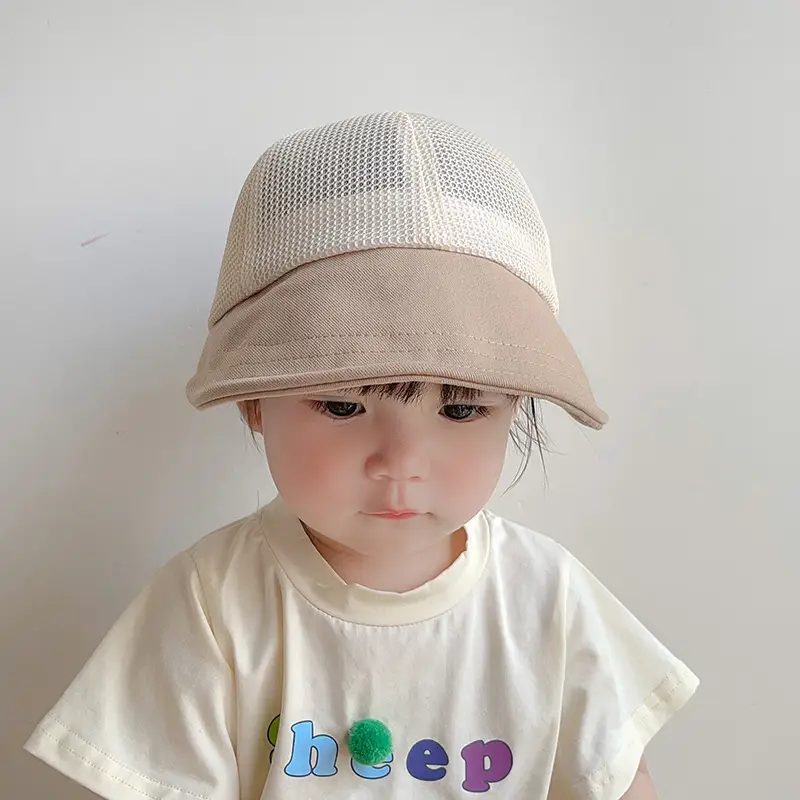 Children's Orange Beige Brim Sun Hat - Image 29