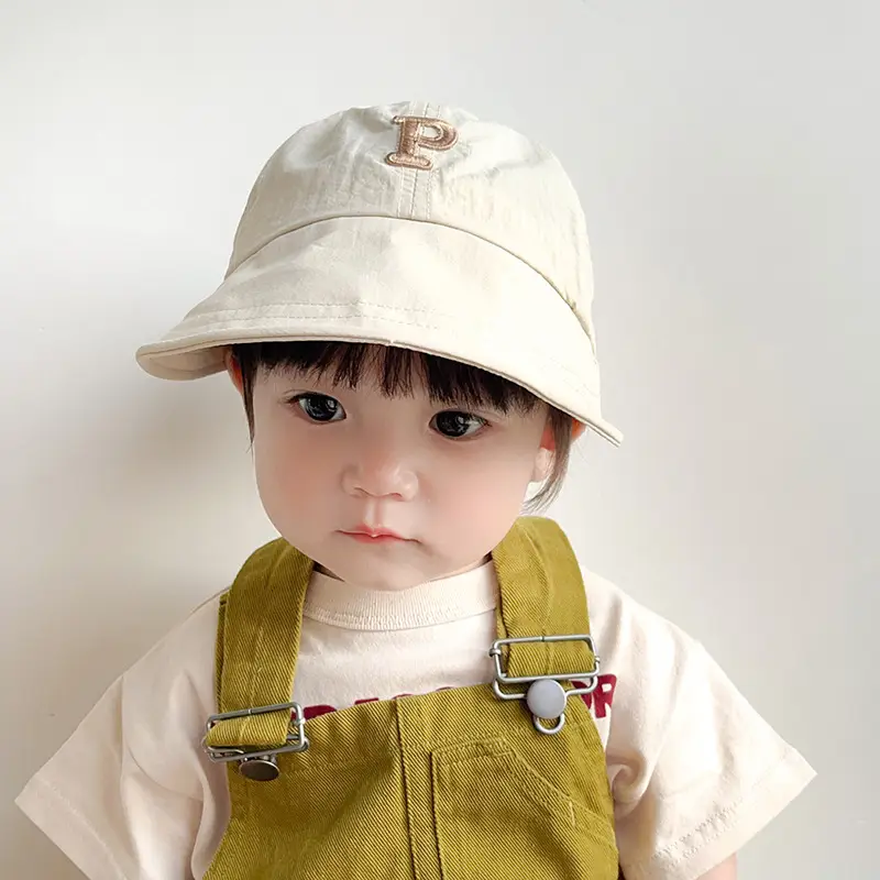 Children's Orange Beige Brim Sun Hat - Image 15