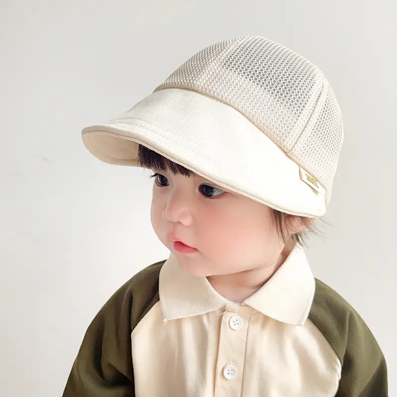 Children's Orange Beige Brim Sun Hat - Image 2