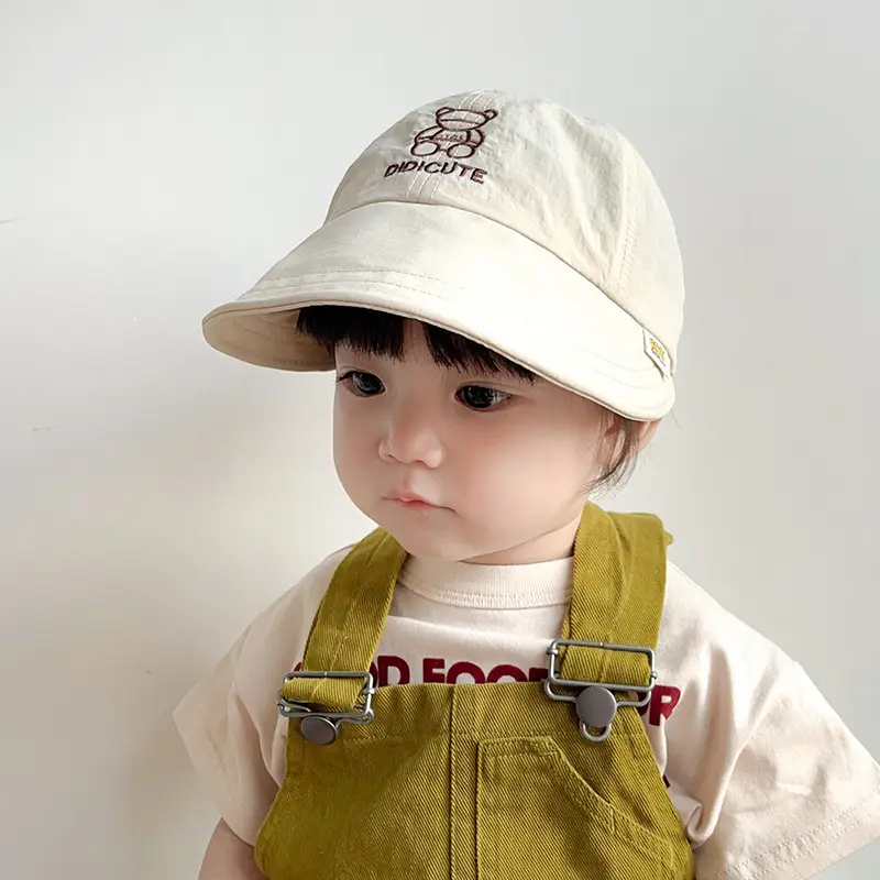 Children's Orange Beige Brim Sun Hat - Image 7