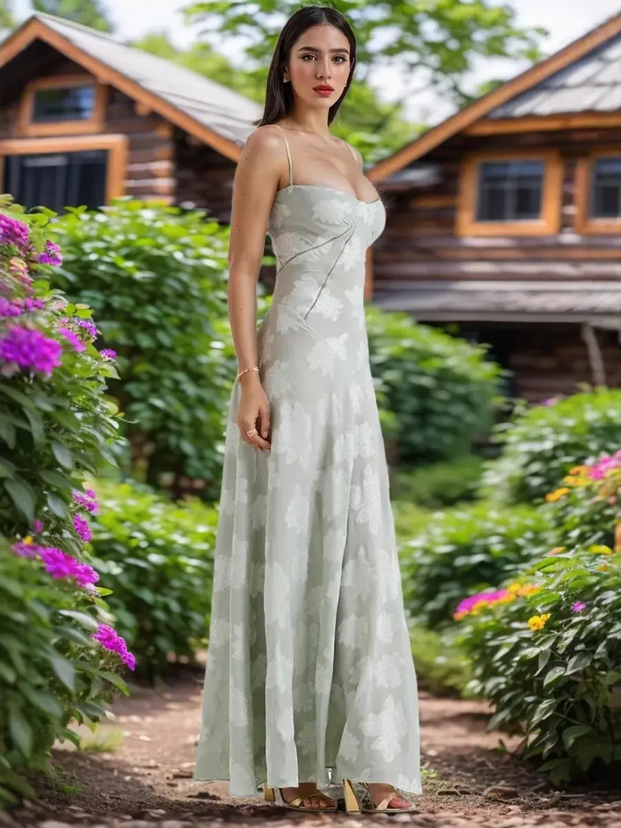 2023 Summer Sexy Perspective Floral Slip Dress - Image 6